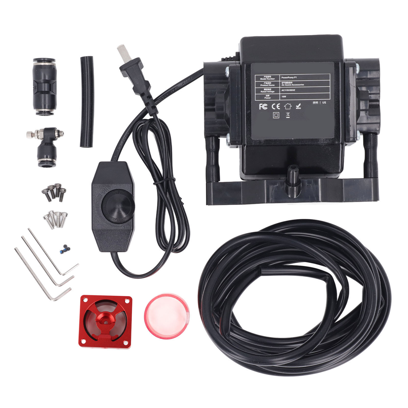 Air Assist Pump Laser - ปั๊มลมช่วยปรับแรงลมได้ ชุดปั๊มลมช่วยปรับแรงลมได้ เสียงเบา สำหรับเครื่องตัดแกะสลักด้วยเลเซอร์ ปั๊มลมช่วยปรับแรงลมได้