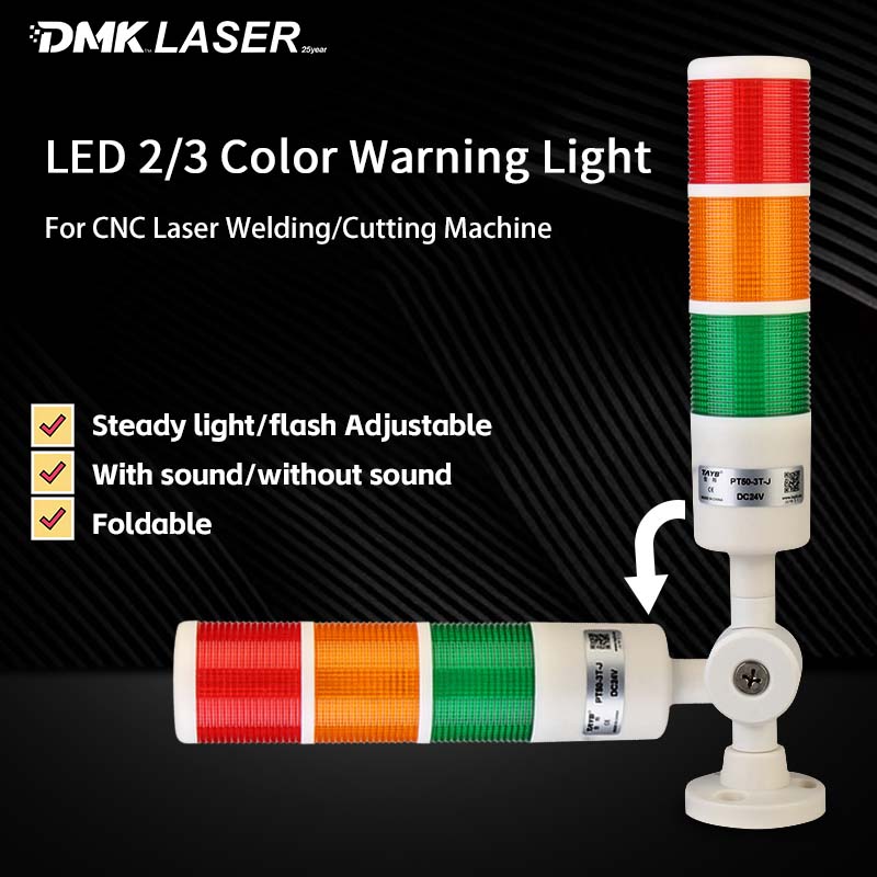 Industrial Laser Light - ไฟ LED สามสีสัญญาณทาวเวอร์สแต็คไฟอุตสาหกรรมสัญญาณไฟเตือนออดสำหรับเครื่องเชื่อม/ตัดเลเซอร์ CNC