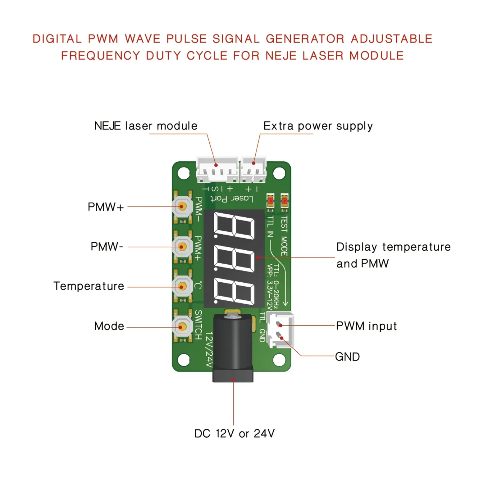 NEJE PWM บอร์ดควบคุมเลเซอร์พร้ - Laser Controller Board บทวิจารณ์และราคา
